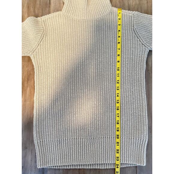 Abercrombie & Fitch Women’s Turtleneck Sweater XS Beige Ribbed Knit Cotton Blend - Picture 6 of 8